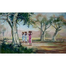  Indian Village Life Painting on Canvas